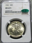1941 Walking Liberty Half Dollar Silver ---- NGC CAC MS-67+ Coin ---- #789C