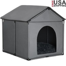 Large Dog House Waterproof Insulated Pet Shelter Easy Clean Removable Cushion US