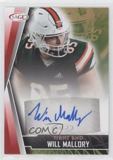 2022 SAGE Low Series Auto Red Will Mallory #A-WM Auto 0j81