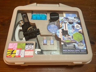Microscope Set 48-Piece with Durable Metal Framework, 120X-1200X Magnification