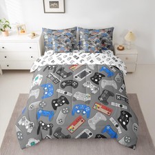 Teens Gamepad Full Comforter Set with Sheets 7 Piece Modern Gamer Bed in A Ba...