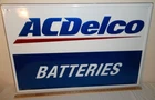 Vtg AC DELCO BATTERIES GAS OIL SERVICE STATION LARGE METAL SIGN 36" x 24"