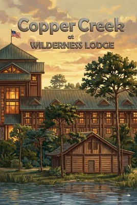 Copper Creek Wilderness Lodge Resort Matte Poster 12x18 Orlando Lake Buena Vista
