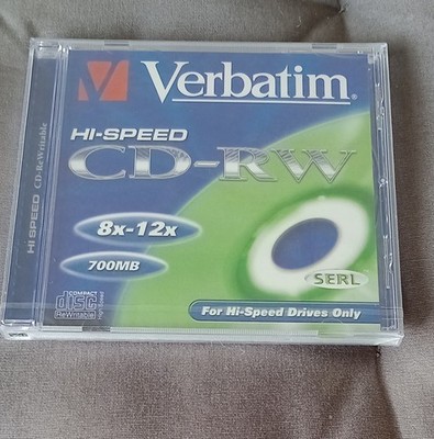 VERBATIM HI SPEED CD-RW DISC IN BOX BRANDNEU VERSIEGELT NUR FÜR HI-SPEED-LAUFWERKE