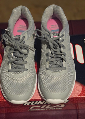 FILA Gray Memory Foam Running Sneakers with COOLMAX Technology