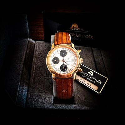 Original Maurice Lacroix Croneo Automatik Uhr Chronograph Gold Ne