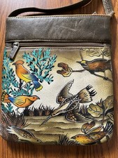 Biacci Handpainted Leather Birds & Nature Han...