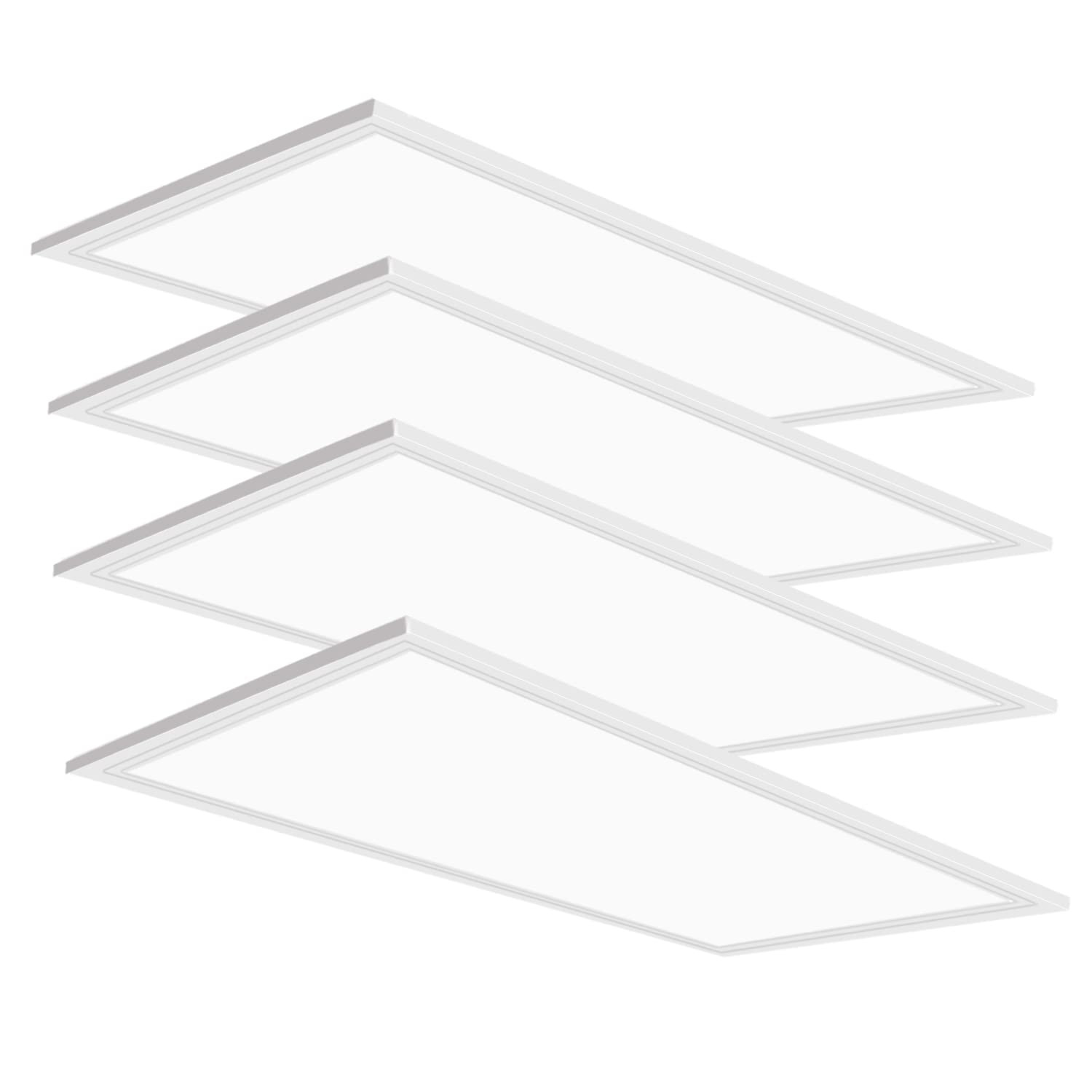 2X4 LED Flat Panel Light,4 Pack,75Watt,0-10V Dimmable,7800 Lumens,5000K Dayli...