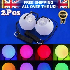 2Pcs Multicolor Glow POI LED Thrown Balls Light For Belly Dance Hand Prop