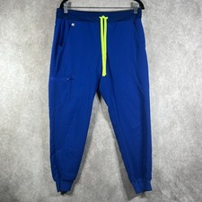 Figs Zamora Jogger Scrub Pants Womens Size MP Blue Nursing Workwear Six Pockets
