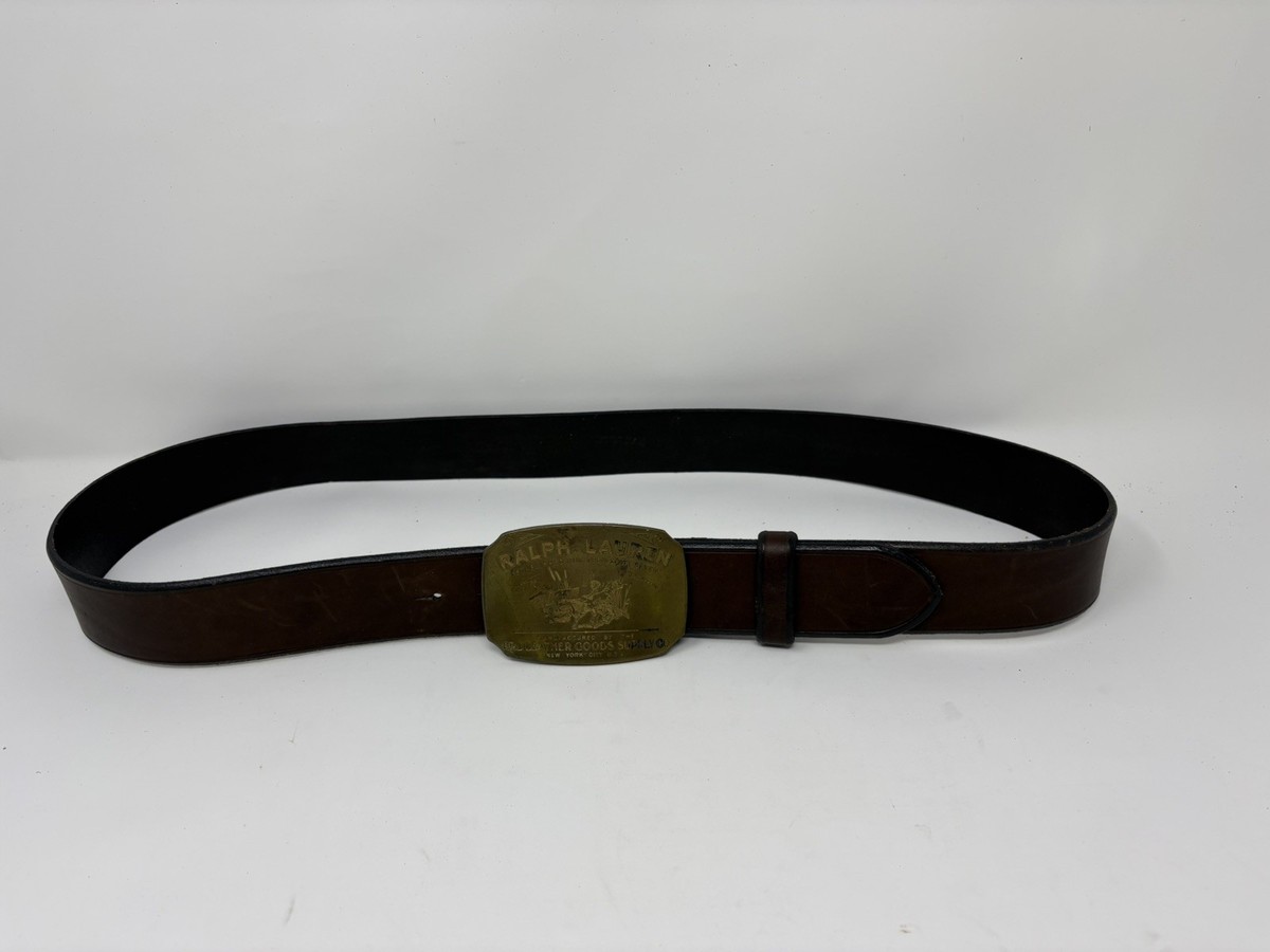 Polo Ralph Lauren Leather Co belt and buckle sz 40-44 | eBay