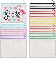 24Pcs Canvas Makeup Bags Bulk, 7.87 x 5.7 Inch Cotton Sublimation Blank DIY H...