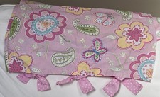 Pottery Barn Kids Pink Samantha Butterfly Floral Pillow Cover Sham Ribbon Ties