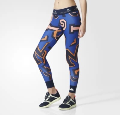 Adidas Stella McCartney Printed Run TIGHTS AP6185 Bahia Multicolored Size XS