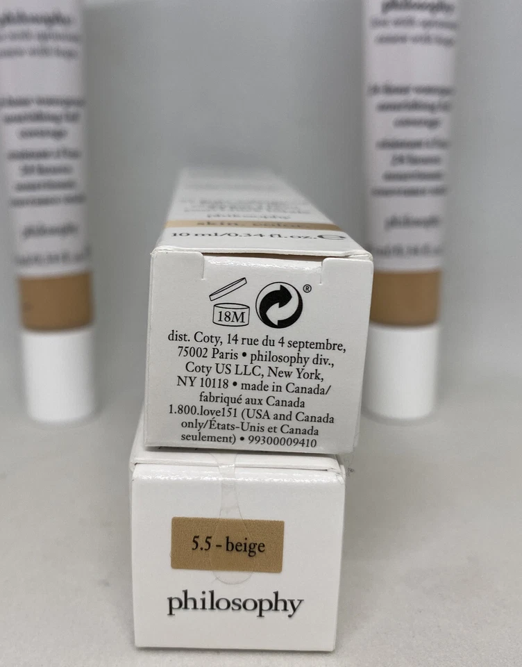 2 Philosophy Renewed Hope в банке ПОЛНЫЙ КОНСИЛЕР 5,5 БЕЖЕВЫЙ водонепроницаемый НОВЫЙ - Изображение 3 из 4