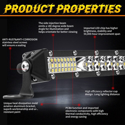 32inch Slim LED Light Bar Single Row Spot Flood Combo Work Truck SUV ATV 4WD 30" - Picture 5 of 15