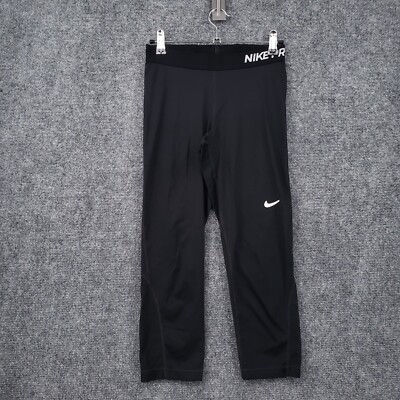 Nike Leggings Womens S Small Black Pro Cool Training Capri Dri Fit Pull On Yoga