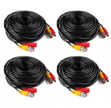 60ft  Extension Video DC BNC Power Cable for Security Camera System. 4 Pack .