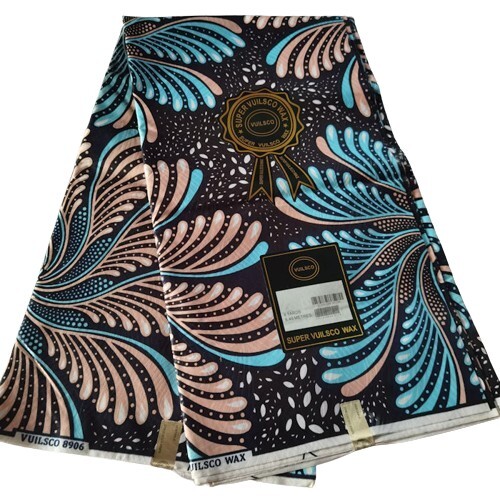 Tissu Wax Africain Imprimé - 2 Yards (env. 180 Cm) - 100% Coton - Motif Jaune - Neuf