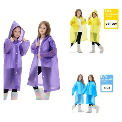 Kinder Wasserdicht Kapuzen Regenanzug Lange Regen Poncho Regenmantel Jacken - Bild 1 von 4