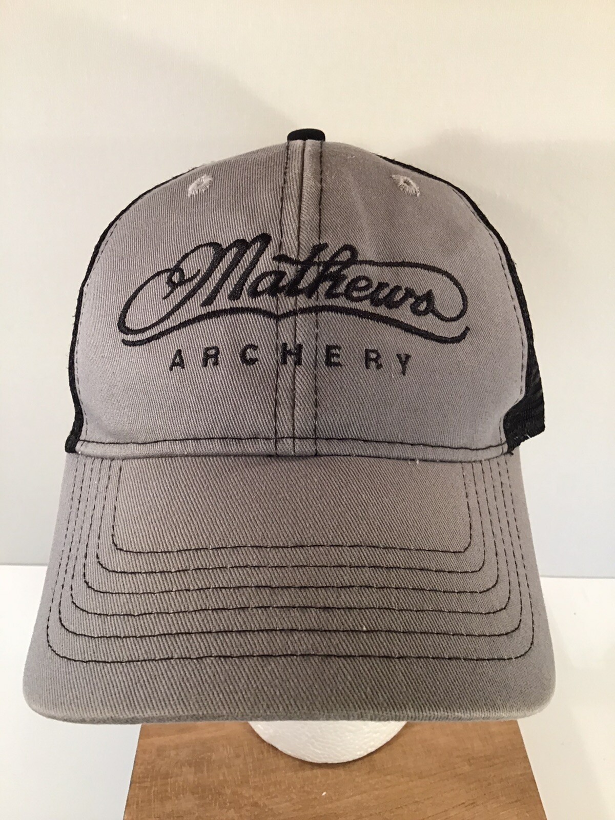 Mathews Archery Hat Cap Bow Archery Compound Gray Black Mesh eBay