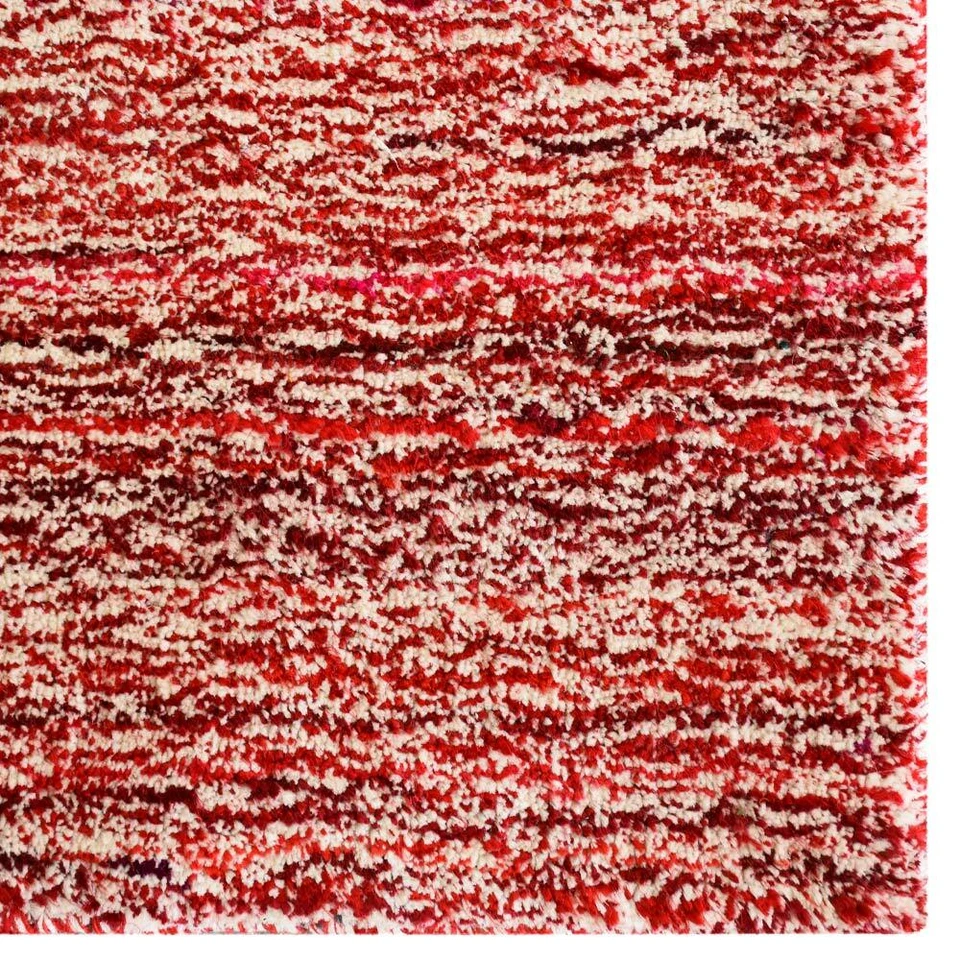 Alfombra ecológica anudada a mano telar mezcla de seda naranja liso blanco BBLSM111 Foto 3 de 4