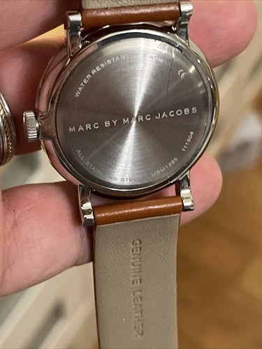 Ladies Marc by Marc Jacobs MBM1256 Stainless SS White Dial Leather Quartz Watch - Picture 4 of 17