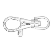 6 Swivel Clip Lobster Self Closing Clasp Silver 31x13mm Key Ring Bead Findings