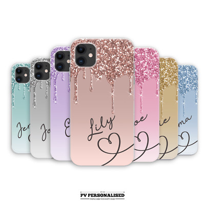Personalisierte Handyhülle für iPhone 12 13 16 14 15 Individueller Name Silikon Cover