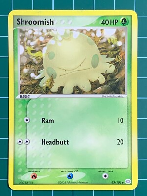 Shroomish 63/106 EX Emerald Common Pokemon Card 2005 Non Holo