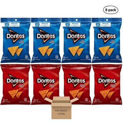 The Snack Store Variety Doritos Cool Ranch and Nacho Cheese, Pack of 8 (2.5 oz)