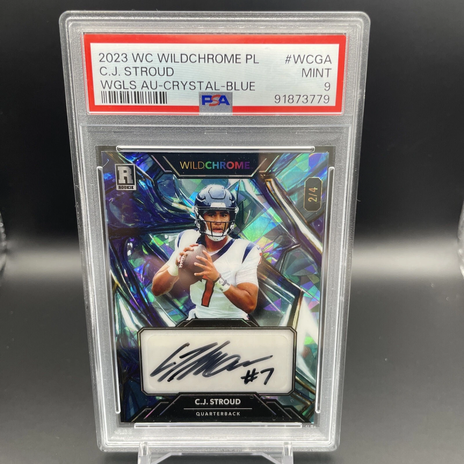 CJ Stroud Wild Card Wildchrome Pro-Look Hobby Wildglass Autograph #WCGA Crystal Holographic-Blue