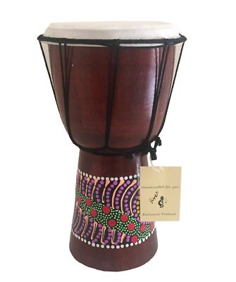 Djembe Drum Bongo Congo African Wood Drum - MED SIZE- 12'' High - Professional...