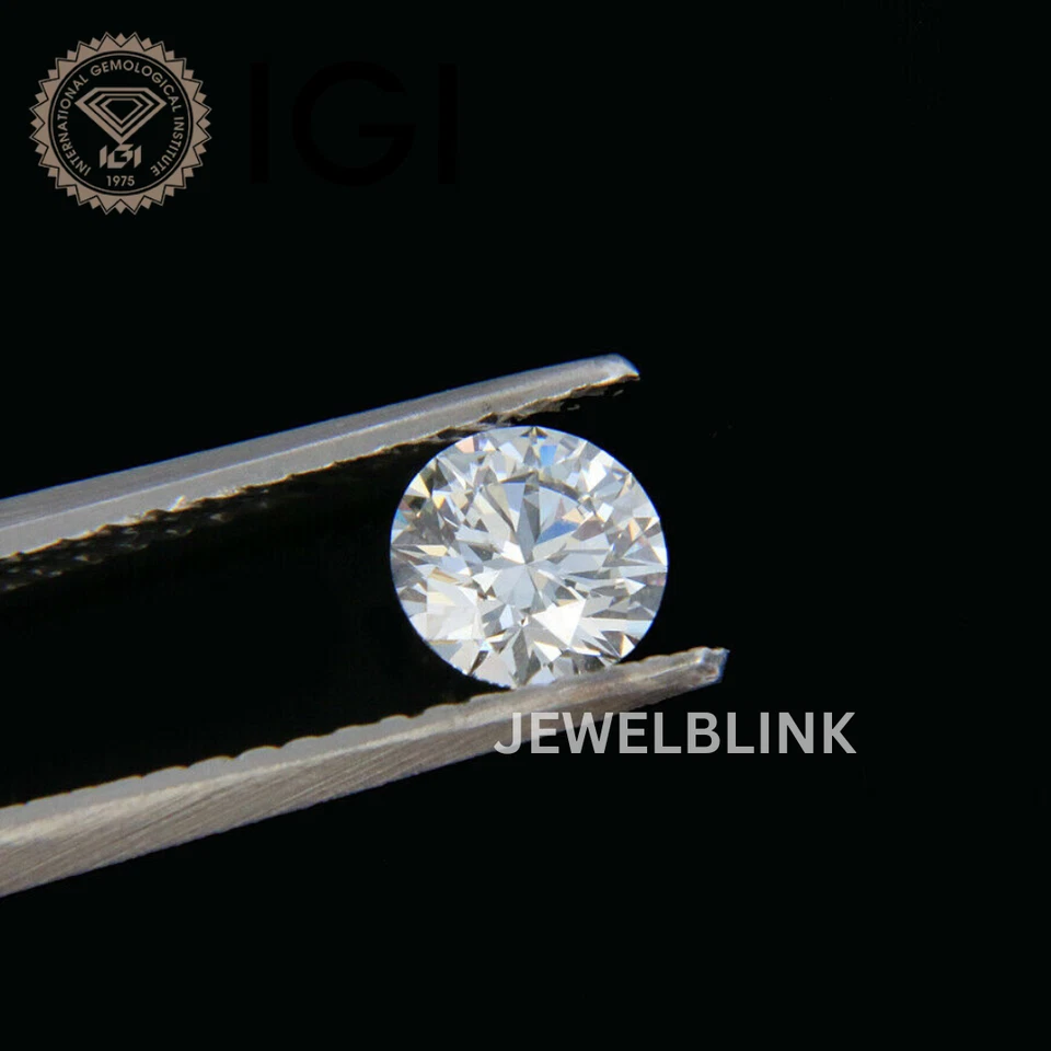 IGI Certified 1.03 Ct F Color VVS2 Loose Round CVD Lab Grown Diamond for Earring - Image 4 of 4