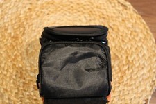 UNDBRANDED SMALL CAMERA BAG NYLON SHOULDER STRAP BLACK 3 POCKETS