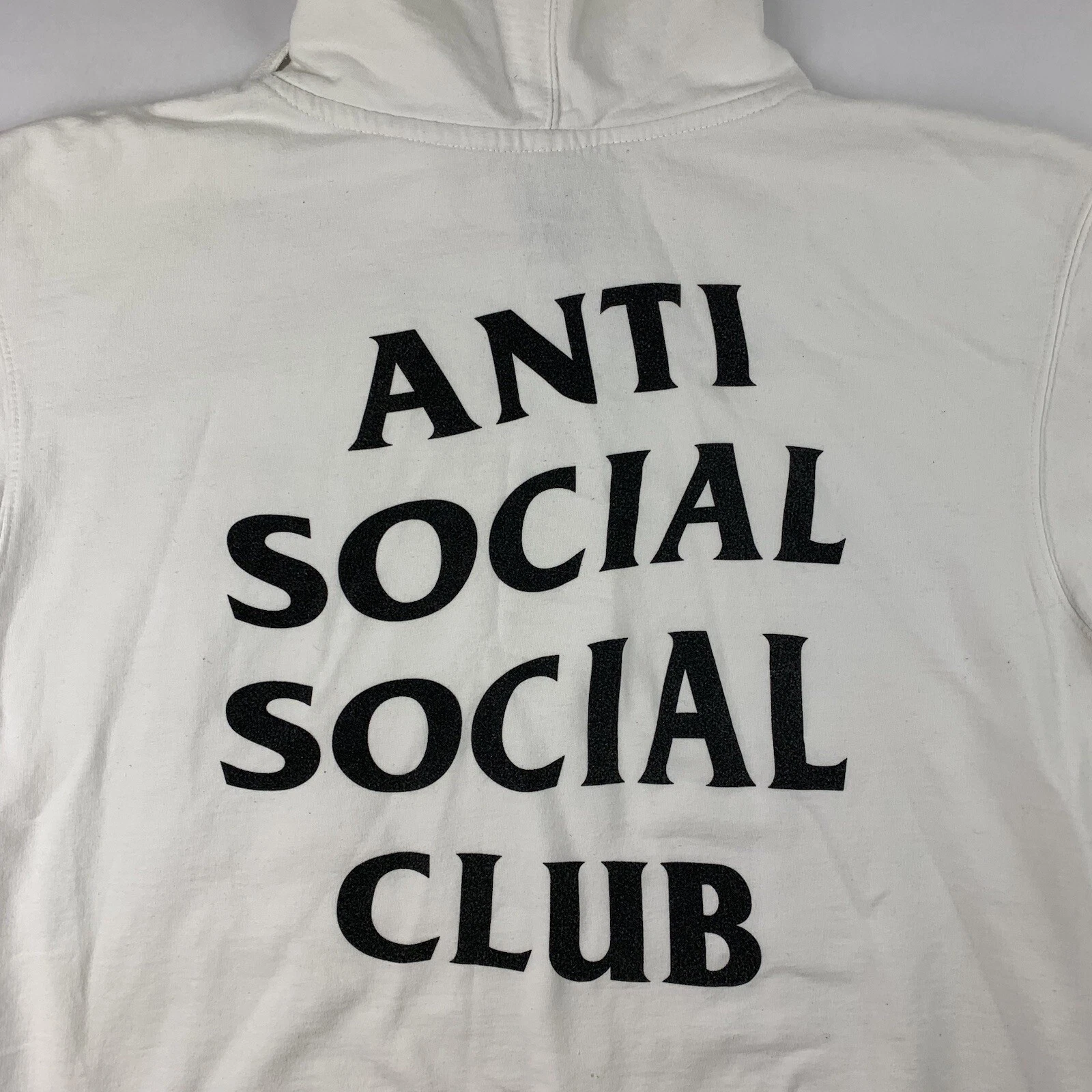 A BATHING APE (BAPE) Felpa con cappuccio Anti Social Social Club ASSC adulto grande bianca USA