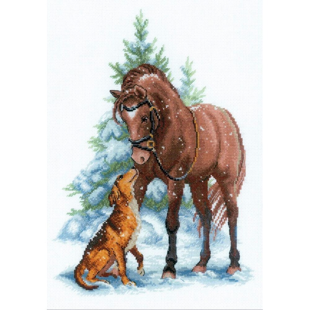 Kit point de croix RIOLIS 2159 Hey copain idée cadeau broderie chat 21x30