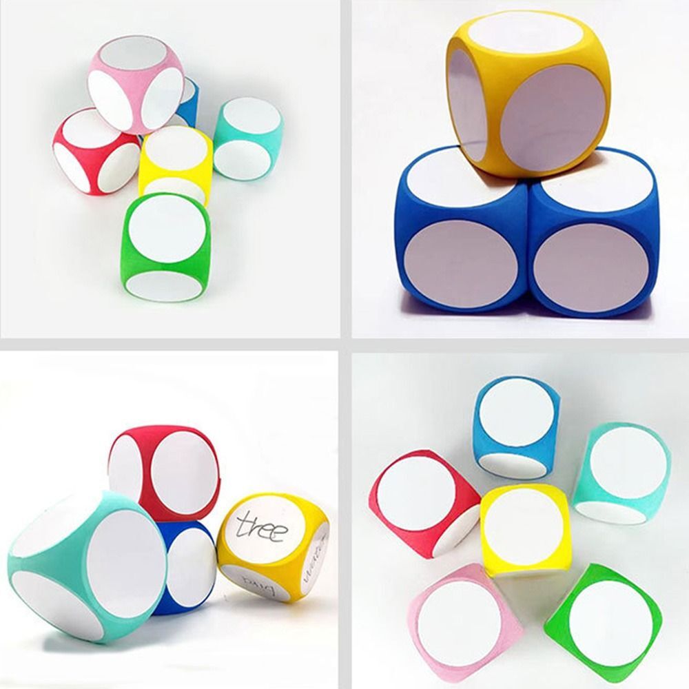 Cubic Whiteboard Dice Board Game Blank Dice Durable Wipe Off Dice