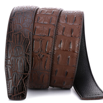 Herren Kunst Alligator Haut Muster Rindsleder Gürtel Split Leder Nein Gurt Retro