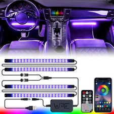 144 Led Ual Row Car Interior Atmosphere Light Strip Music Appir Remote Control