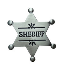 Replica 6 POINT Sheriff Novelty Western Badge 2 inch Pewter Tone HMC40070 F7D16G