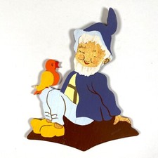 1950er Mertens-Kunst 13cm Figur Geschenk Babyboomer Generation Märchen-Holzbild