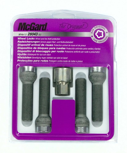 McGard Radschloss-Schrauben Set, 4 Stück – Black Edition, Konischer Sitz, Diebstahlschutz Für Alu-/Stahlfelgen
