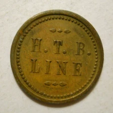 Hill Top Bus Line (Beaver Falls, Pennsylvania) transit token - PA65N