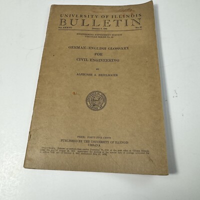 German To English Glossary Civil Engineering Booklet by University Of Illinois