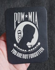 100% Leather ~ Hook Backing ~ You Are Not Forgotten POW MIA Military Biker Patch