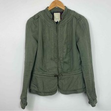 Anthropologie Elevenses Military Jacket Olive Green 10