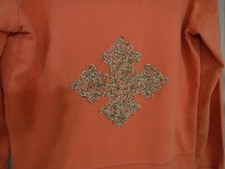 Sweatshirt Orang Beaded Cross On Back By Escio