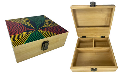 Bambus Box Storage Dreher Unterlage Rolling Tray Tabak Holz Fach Paper Kiste