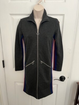 lacoste long sleeve polo dress NWOT $225 Lacoste Women’s Gray Long Sleeve Slim-Fit Full Zip Polo Dress,  32, 0-2